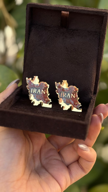 گوشواره نقشه ایران طرح فرش (یک جفت) - ویبا شاپ