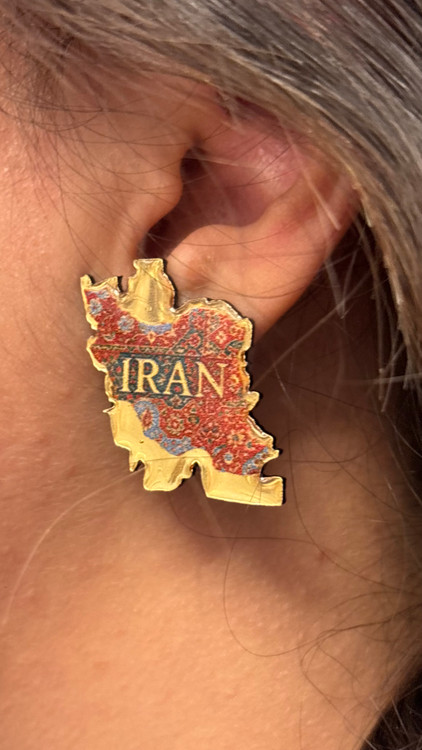 گوشواره نقشه ایران طرح فرش (یک جفت) - ویبا شاپ