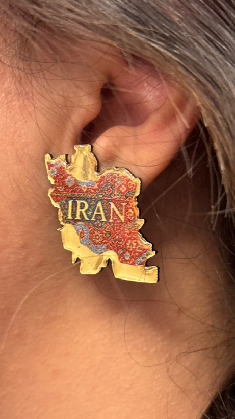 گوشواره نقشه ایران طرح فرش (یک جفت) - ویبا شاپ